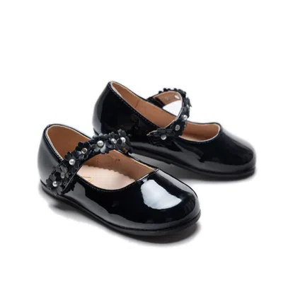 Tulleen Black Amelia Floral Band Flats