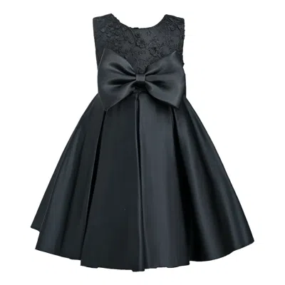 Tulleen Kids'  Black Hampton Double Bow Dress