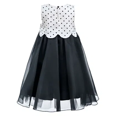 Tulleen Kids'  Black Menorca Polka Dot Dress