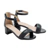 Tulleen Black Rhinestone Band Block Heels In Multi