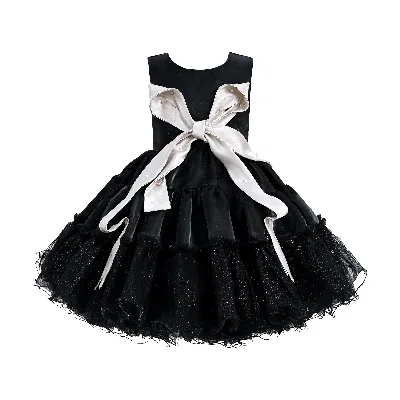 TULLEEN TULLEEN BLACK SLEEVELESS BOW MADRONA DRESS