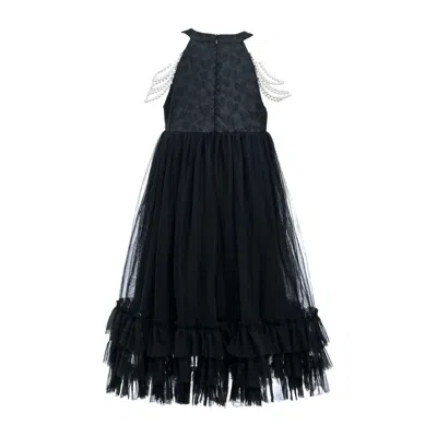 Tulleen Kids'  Black Tripoli Heart Sleeveless Dress