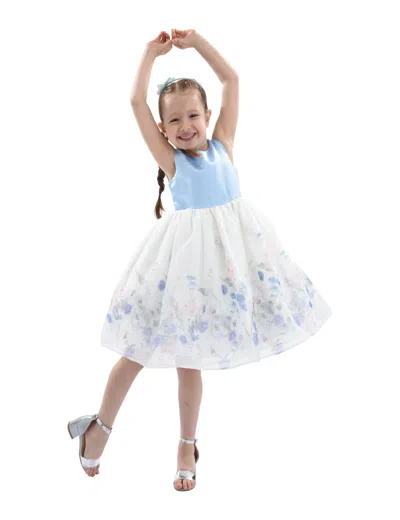 Tulleen Kids' Mabel Floral-print Dress In Blue