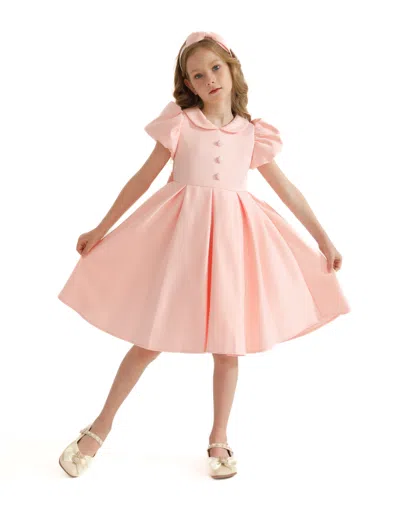 Tulleen Kids'  Blush Barrymore Teacup Button Dress