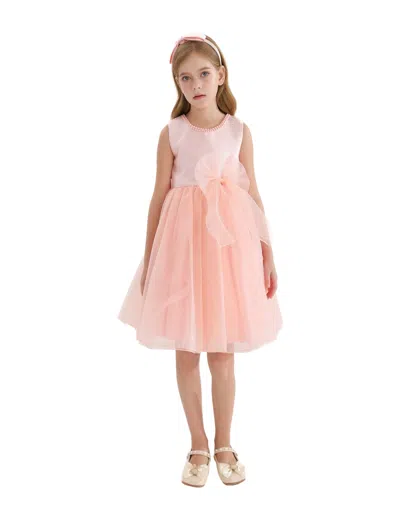 Tulleen Kids'  Blush Felice Tulle Bow Dress