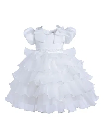 Tulleen Kids' Bonaventura Ruffled Dress In White