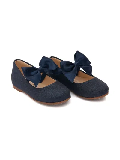 Tulleen Kids' Bow-detail Ballerina Shoes In Blue