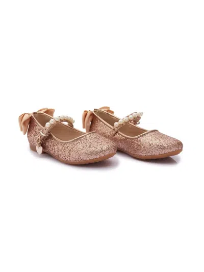 Tulleen Kids' Bow-detail Ballerina Shoes In Pink