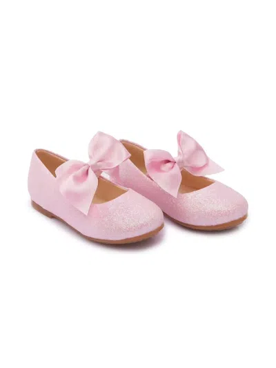 Tulleen Kids' Bow-detail Ballerina Shoes In Pink