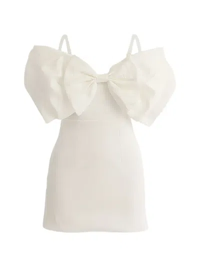 Tulleen Kids' Bow-detail Dress In White