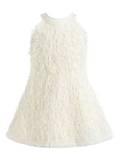 Tulleen Kids' Bow-detail Sleeveless Party Dress In White