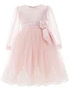 Tulleen Bow-detailing Tulle Dress In Pink