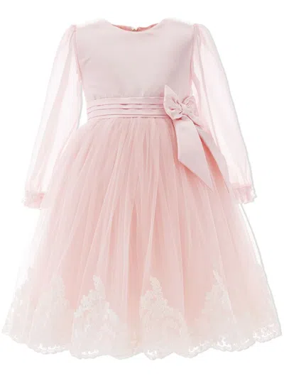 Tulleen Babies' Bow-detailing Tulle Dress In Pink