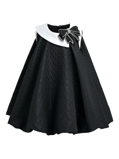 Tulleen Kids' Bow-embellishment Dress In Black