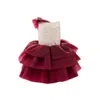 Tulleen Burgundy Ladera Tiered Ruffle Dress In Red