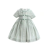 Tulleen Button-up Stripe Dress In Green