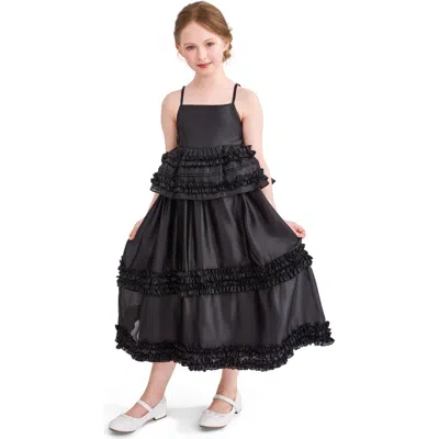 Tulleen Kids'  Calista Ruffle Skirt Set In Black