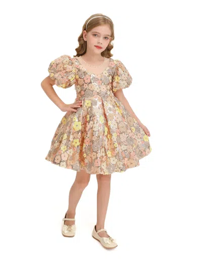 Tulleen Kids'  Champagne Blossom Lamore Dress