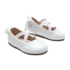 Tulleen Babies'  Charmed Cross Banded Ribbon Flats In White
