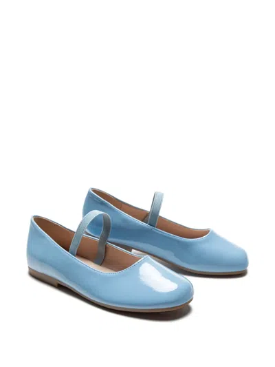 Tulleen Kids' Colette Patent-finish Ballet Flats In Blue