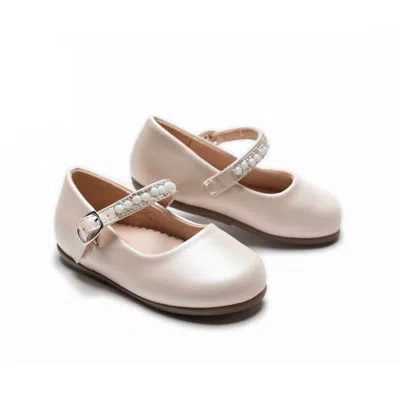 Tulleen Cream Margot Pearl Band Flats In Blue