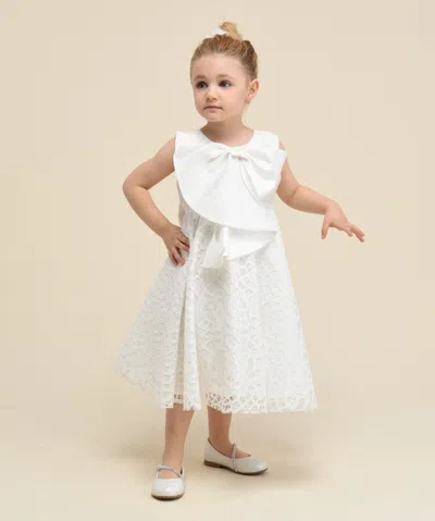 Tulleen Kids'  Cream Pamela Embroidered Dress
