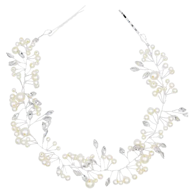 Tulleen Kids'  Crystal Accent Pearl Hair Vine