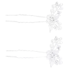 Tulleen Crystal Flower Pearl Accent Hair Pins