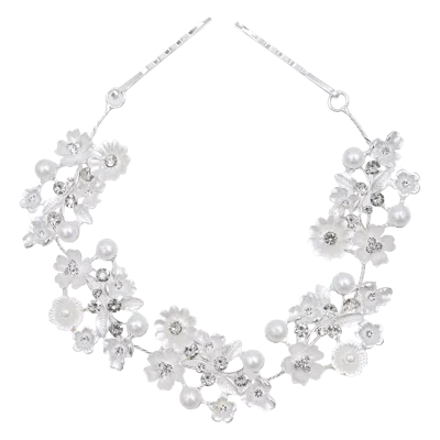 Tulleen Crystal Garden Pearl Accent Hair Vine