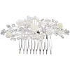 Tulleen Crystal Pearl And Ivory Floral Hair Comb