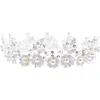 Tulleen Crystal Pearl Floral Crown In Silver