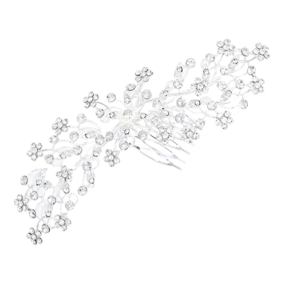 Tulleen Crystal Rhinestone Botanical Hair Comb