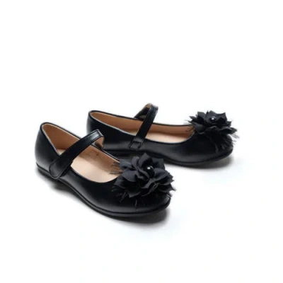 Tulleen Kids'  Dahlia Flower Flats In Black