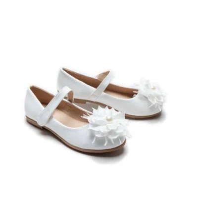 Tulleen Kids'  Dahlia Flower Flats In White