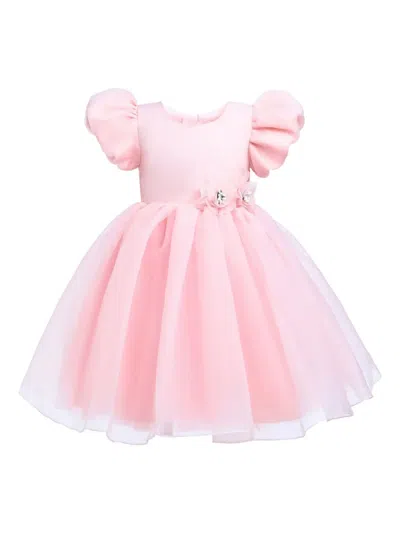 Tulleen Kids' D'amico Floral Detailing Dress In Pink
