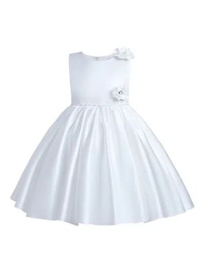 Tulleen Kids' Denali Satin Sress In White