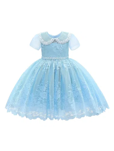 Tulleen Kids' Dolly Lace-embroidery Dress In Blue