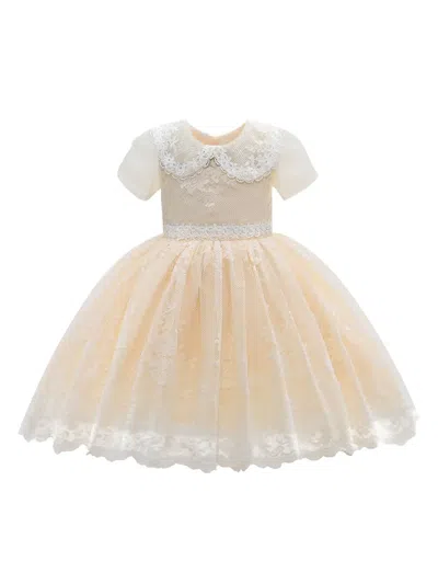 Tulleen Kids' Dolly Lace-embroidery Dress In Neutrals