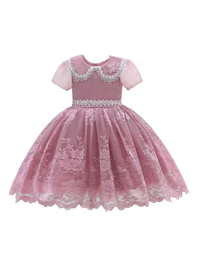Tulleen Kids' Dolly Lace-embroidery Dress In Pink