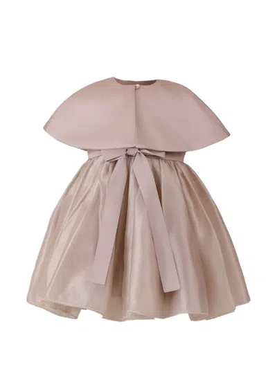 Tulleen Babies' Dovera Cape-overlay Gown In Brown