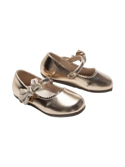 Tulleen Kids' Elodie Ballerina Shoes In Gold