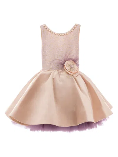 Tulleen Kids' Elva Satin-finish Dress In Gold
