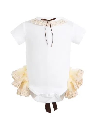 Tulleen Babies' Elvira Lace-trim Body In White