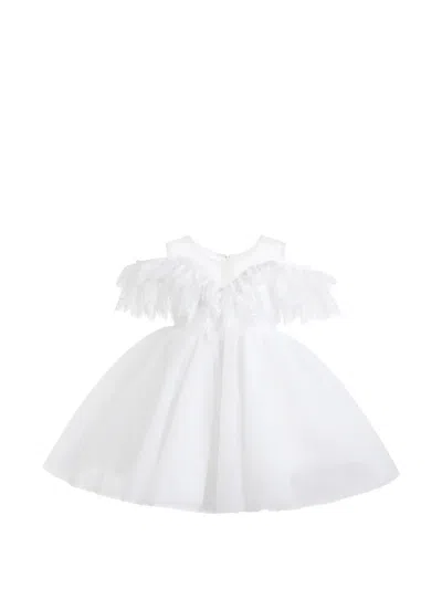 Tulleen Babies' Estelle Off-shoulder Dress In White