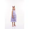 Tulleen Farvue Tiered Tulle Dress In Purple