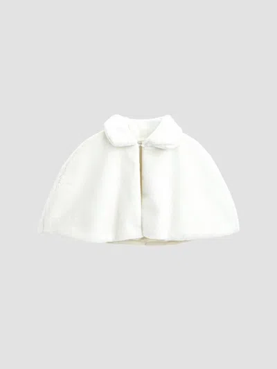 Tulleen Babies' Faux Fur Cape In Silver