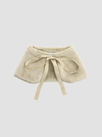 Tulleen Faux Fur Stole In Khaki