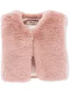 Tulleen Faux Fur Vest In Pink
