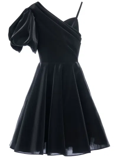 Tulleen Kids' Felice One-shoulder Dress In Black