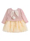 Tulleen Floral-appliqué Dress Set In Pink